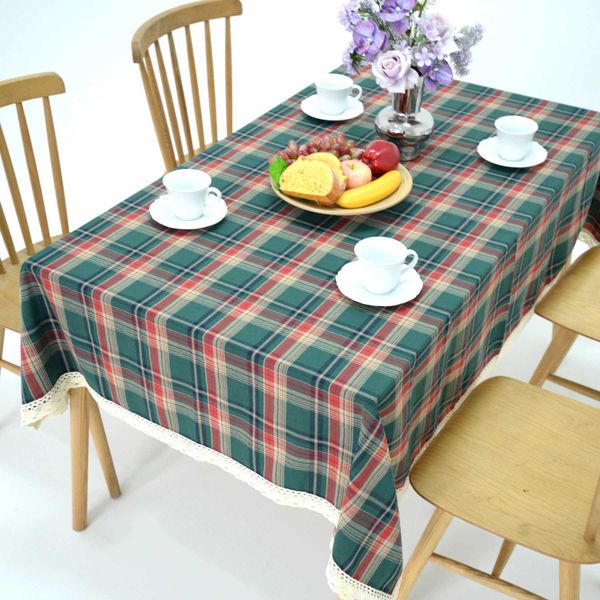 Checke Christmas Tablecloths for Rectangle Tables Linen Cotton Table Cloth Plaid Tablecloths Gingham able TableT250110