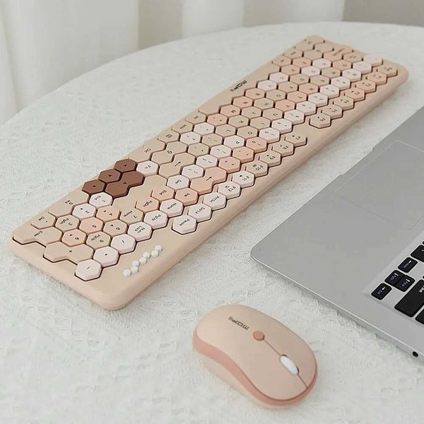 Irregular Keys Wireless Diamond Keyboard and Mouse Combo Set Cute Fashion Office Keyboards Mouse for PC Laptop Desktop X250203