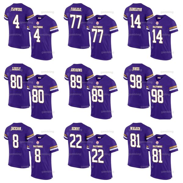 Custom Derrick Herny 8 Lamar Jacksons Football Jersey Mens-Womens-Youth Customized Any Name Number Jerseys Wear Free Shipping