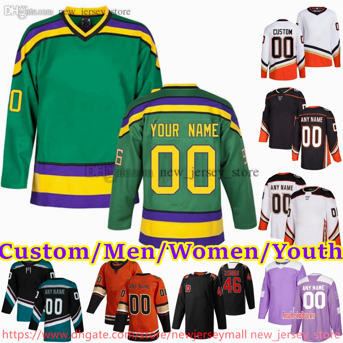 New Ice Hockey 11 Trevor Zegras Jersey Stitch 14 Adam Henrique John Gibson Jakob Silfverberg Leo Carlsson Troy Terry Radko Gudas Alex Killorn Fowler