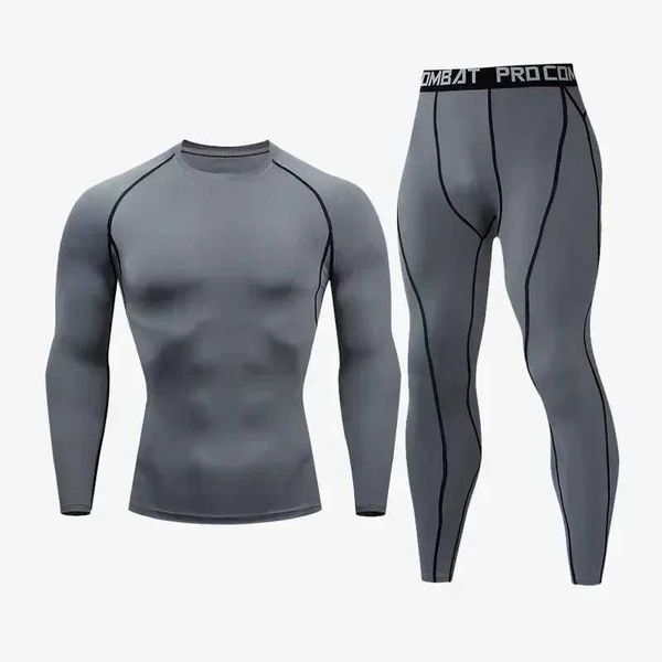 Sports Sports Sports New Mens Compression Running Sets Sets QuickTight Training Gym Gym Fitness Rashguard Tracksuit Men 2 PCs Sportswear Con