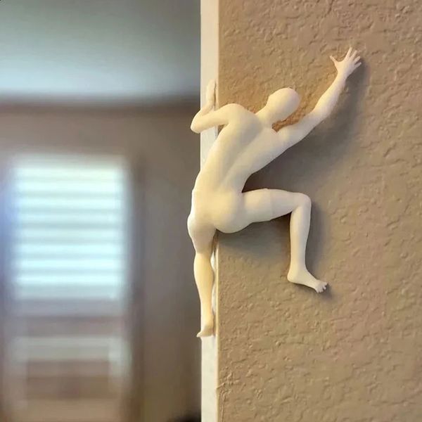Unique Climber Sculpture Wall Decor Funny Resin Mountaineering Sculpture Room Decoration Wall Decor Children Birthday Gifts Z250110