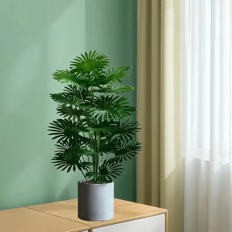TEMU 1 Beautiful Plant, 24pcs Of Simulated Green Leaves, Realistic Touch Of Simulated , Including Realistic Leaves, Very Suitable For Home, Garden,