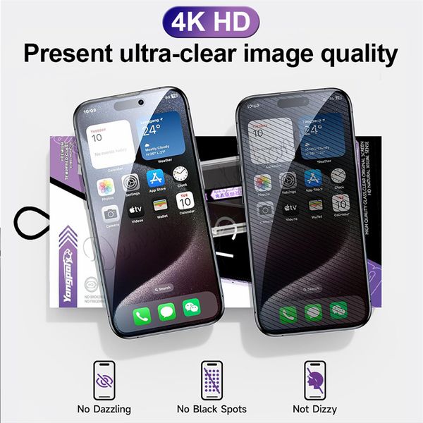 Magic Box Clear Tempered Glass Screen Protector for iPhone 16 Pro Max 15 14 13 12 11 XR XS hardness shock and scratch protection full screen