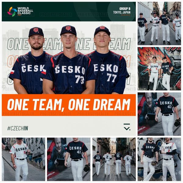 Team Czech Republic 2023 WBC Jersey World baseball Classic Daniel Padysak Filip Capka Tomas Duffek Lukas Ercoli Lukas Hlouch Michal Kovala D