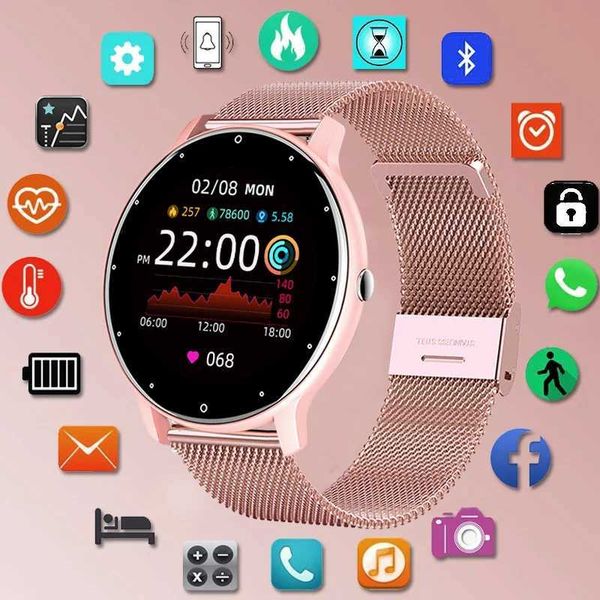 LIGE 2023 Smart Watch Womens Full Touch Screen Sports Fitness Watch IP67 Waterproof wireless connections Suitable for Android iOS Smart Watc