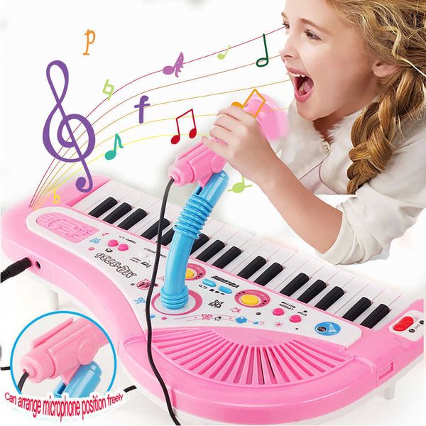 Piano Keyboards 37 Key Electronic Keyboard Piano for Kids with Microphone Musical Instrument Toys Educational Toy Gift for Children Girl Boy