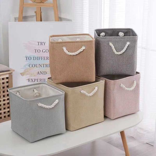 Linen Fabric Storage Basket Large-capacity Household Finishing Storage Basket Laundry Bag Perfect for Home Storage Organization W250120