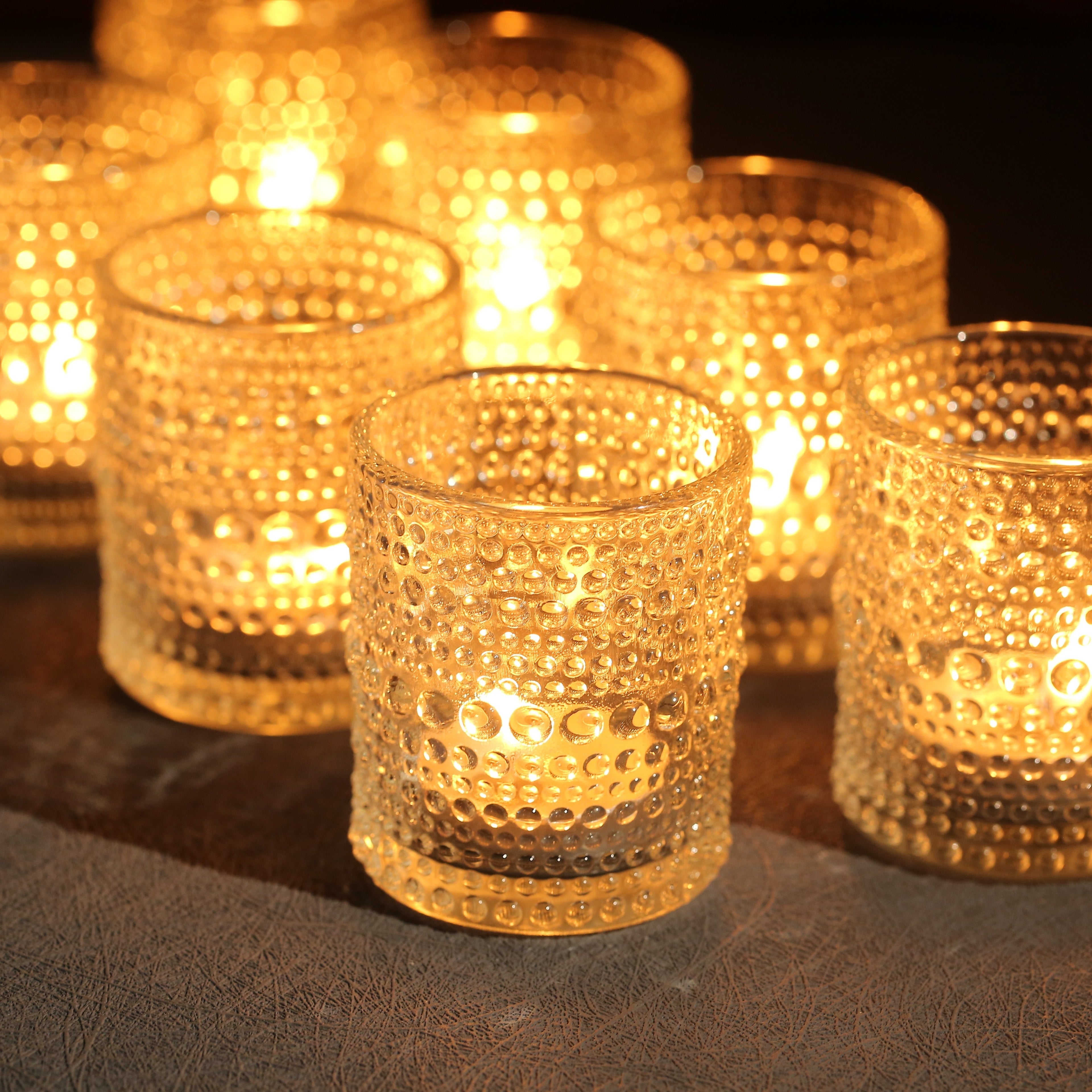 TEMU 36-48-72pcs Glass Candle Holders For Dining Table Center, Diy Wax Filled Transparent Glass Tea Lamp Candle Holder Set, Glass Transparent Candle