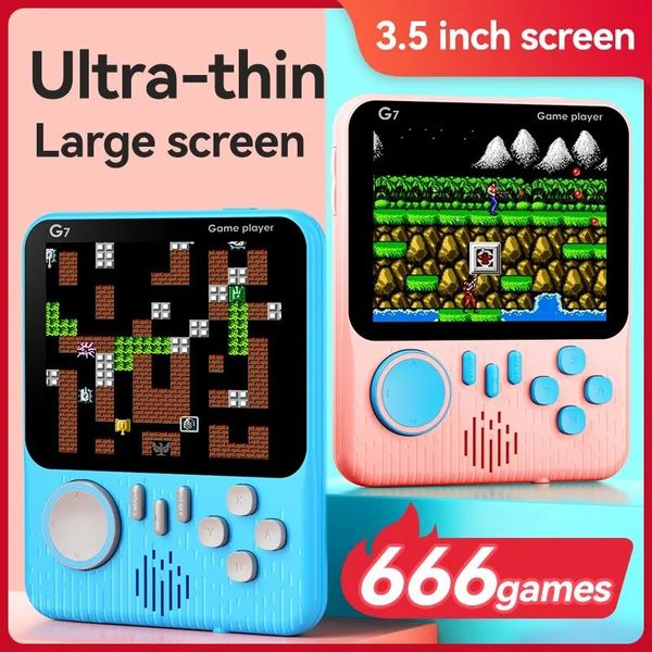 G7 Game Consoles Hand-Held Video Gaming Box 3.5 Inch 666 In 1 Retro Games 666 in 1 Two Gamepads Controller Joystick Gamepad