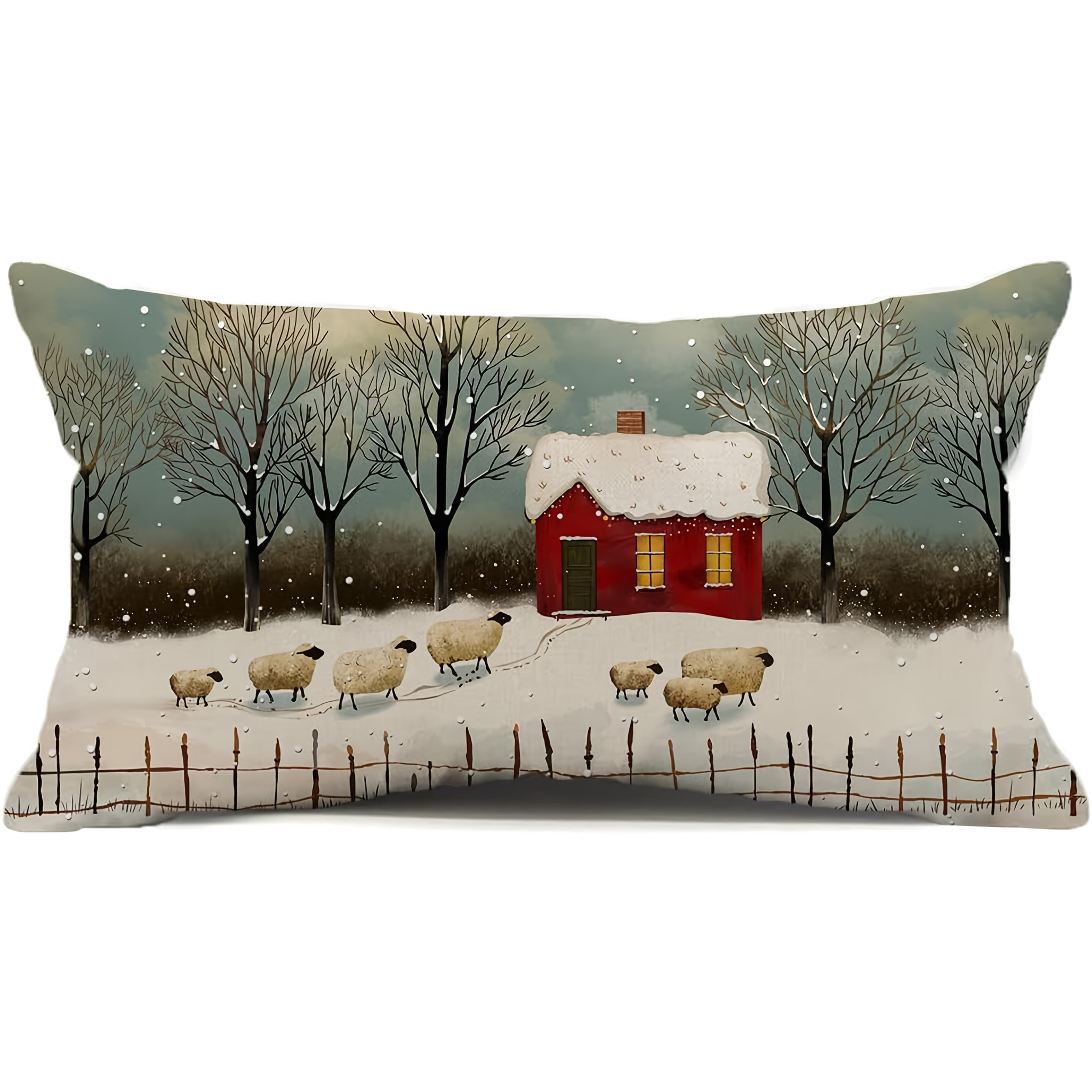 TEMU 1pc, Christmas , 12x20 , & , Decorative Pillowcase, , , , For Types