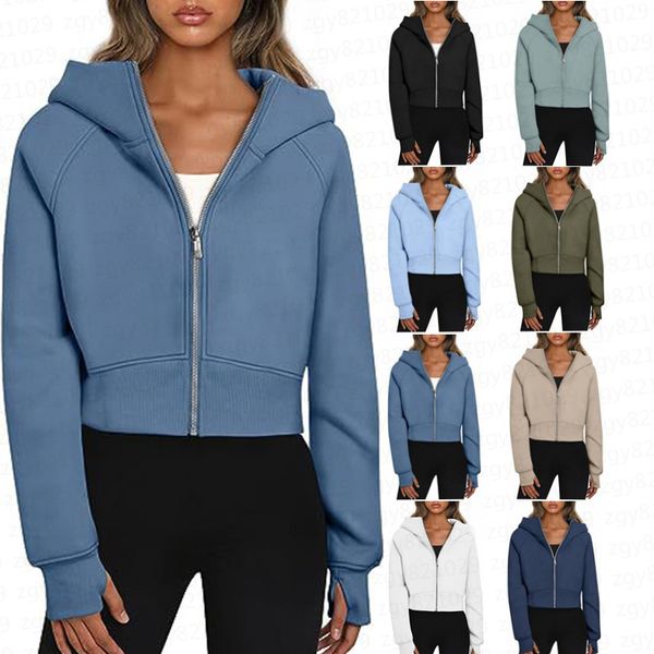 Womens Hoodie Yoga Training Sweat-shirt Heavy Warm Jackets Sweatshirts Gym Workout Clothes Sports and Leisure Yoga Coat A3