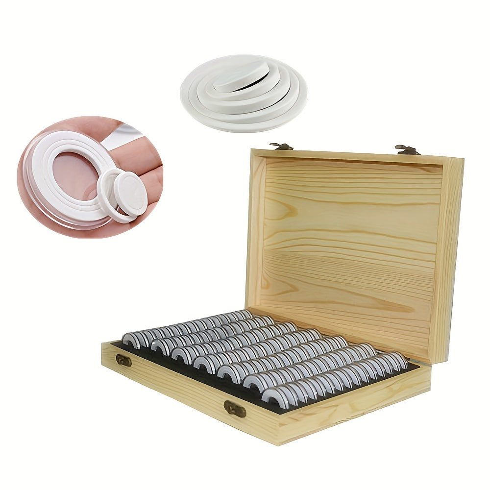 TEMU 100pcs Coin Capsules Storage Box W- Wooden Case Holders Collection Display Case