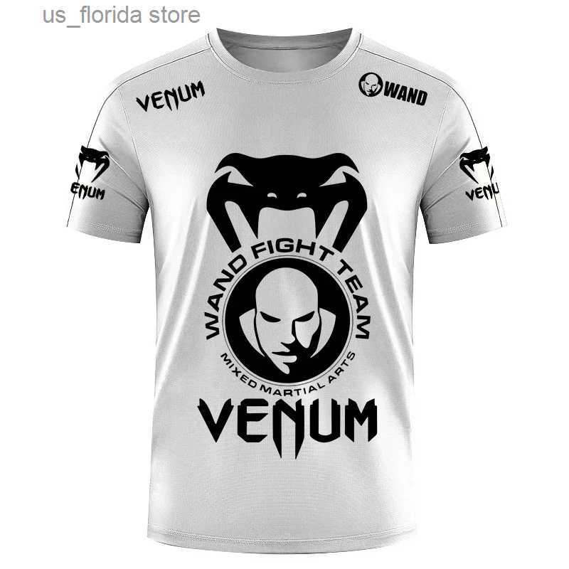 Men&#039;s T-Shirts 2024 New Mens Short Slve T-shirt 3D Printed Tight Clothing Cosplay Fitness Venum Boxing Club Casual Strt Hip Hop Top 6XL Y240314