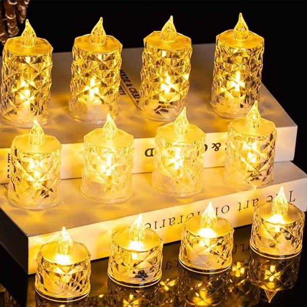 3PCS LED Lights Electronic Candles Flameless Flashing Candles Battery Powered LED Lights Christmas Halloween Wedding Home Decor Z241203