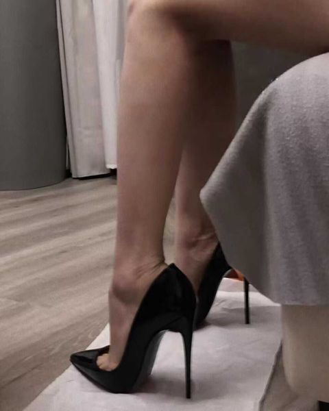 Stiletto heels women non-slip not tired feet commuting fashion single shoes professional black work shoesC241223