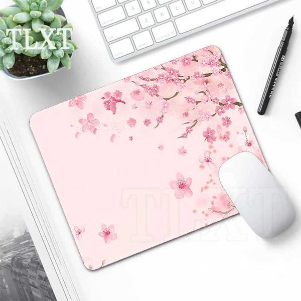 Pink Sakura Mouse Pads Small Gaming Mousepads Nonslip Mousepad 22x18cm Rubber Mat Company Desk Pad Design For Gift Cute Rugs O250118
