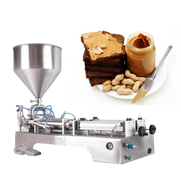 Semi-Automatic Double Headed Horizontal Screw Piston High Viscosity Paste Can Bottle Filler Tomato Chilli Sauce Filling Machine