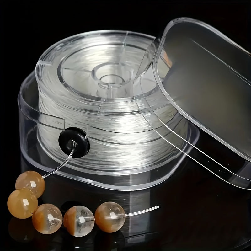 TEMU 1pc High Quality Elastic Bead Rope -328 Foot Transparent Stretchable Bracelet, Bead Rope, Elastic Rope, Necklace And Handmade Portable Storage