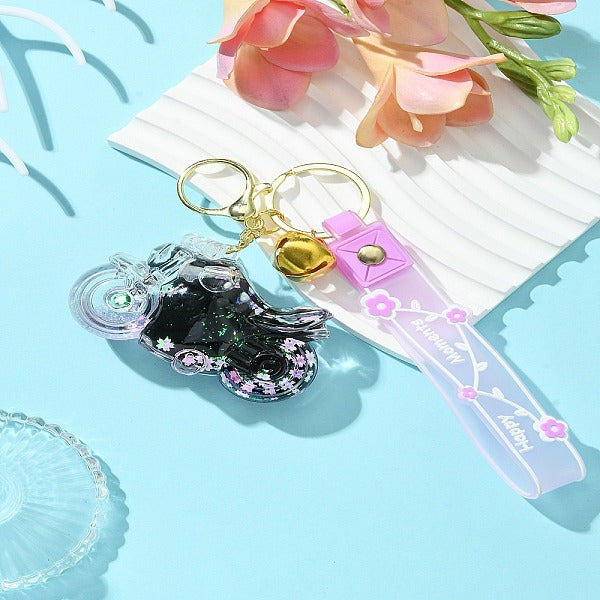 Motorbike Quicksand Acrylic Keychain