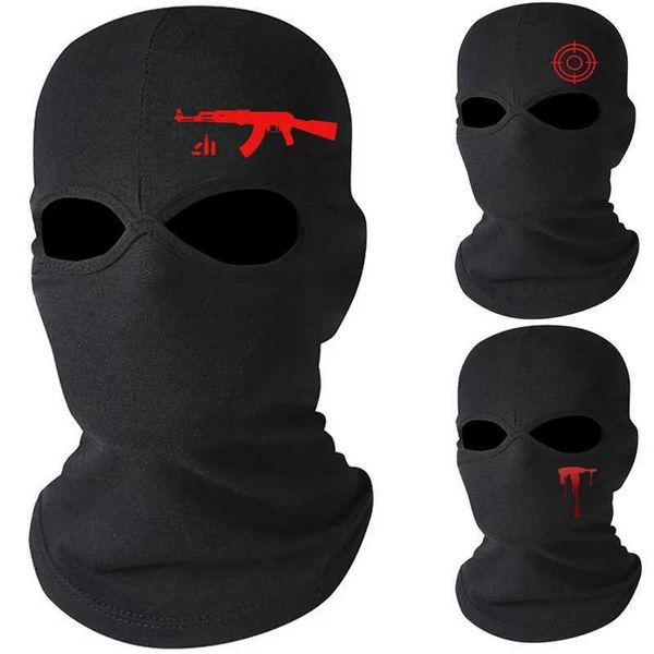 Full Face Balaclava Mask Tactical CS Winter Skiing Bicycle Hat Sun Protection Scarf Outdoor Sports Private Customization DIY Beanie 2022 Y24