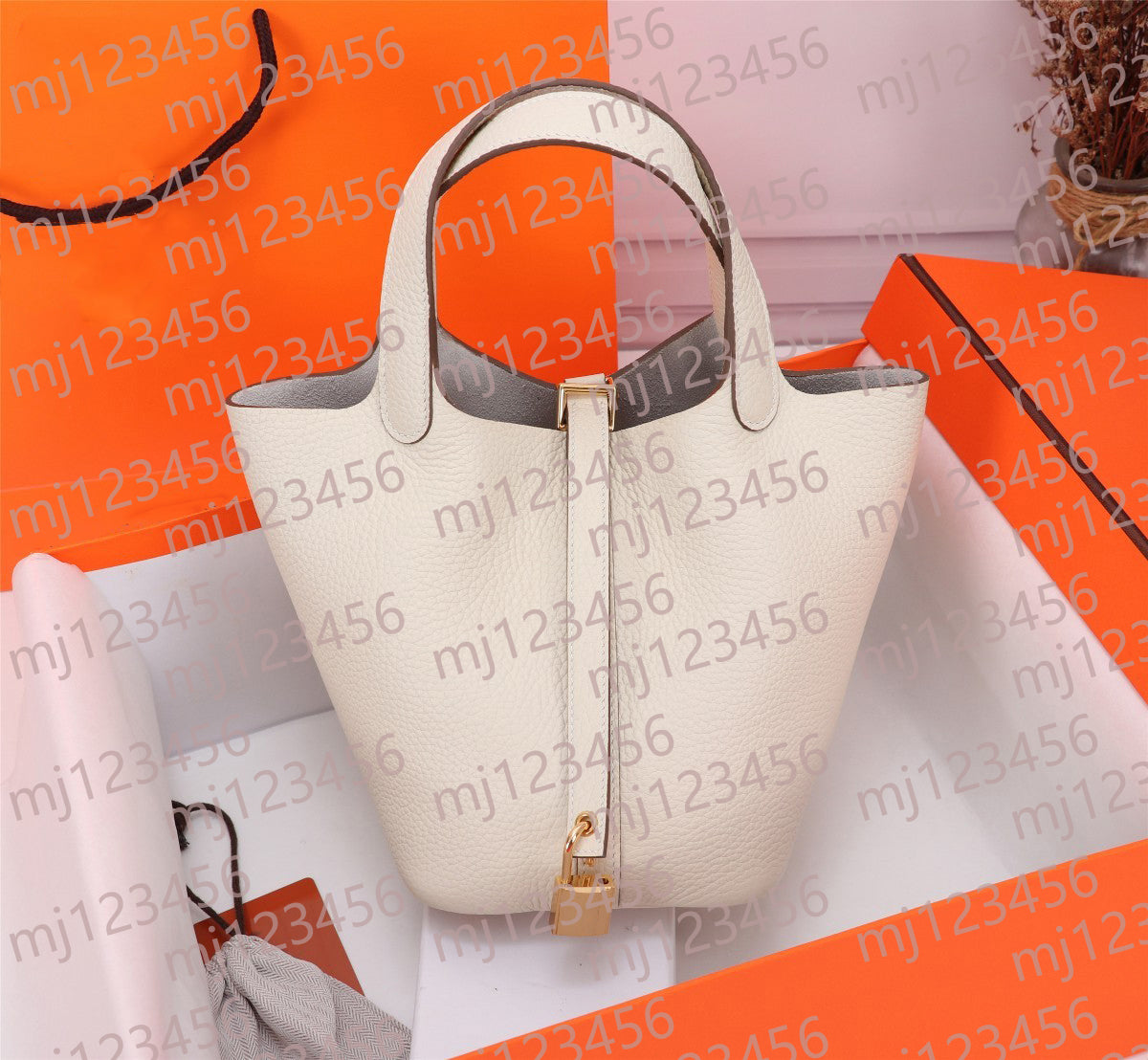 10A Mirror Quality 18CM 22CM Litchi Grain Leather Women&#039;s Bucket Bag High Quality Soft Niche Handbag Mom&#039;s Bag Fashionable Design Elegant