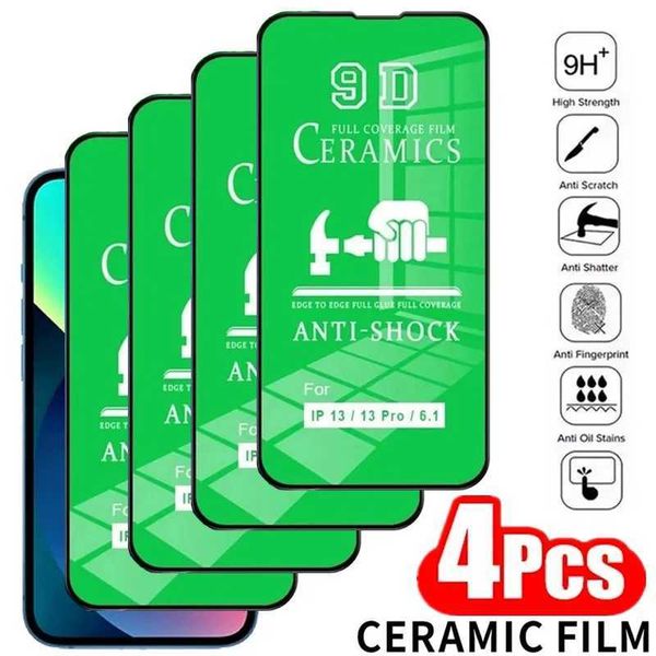 New Arrival 4Pcs HD Soft Ceramic Film for IPhone 14 11 12 13 Pro Max Mini 15 16 Plus Screen Protector for IPhone XS MAX X XR SE Not Glass T2
