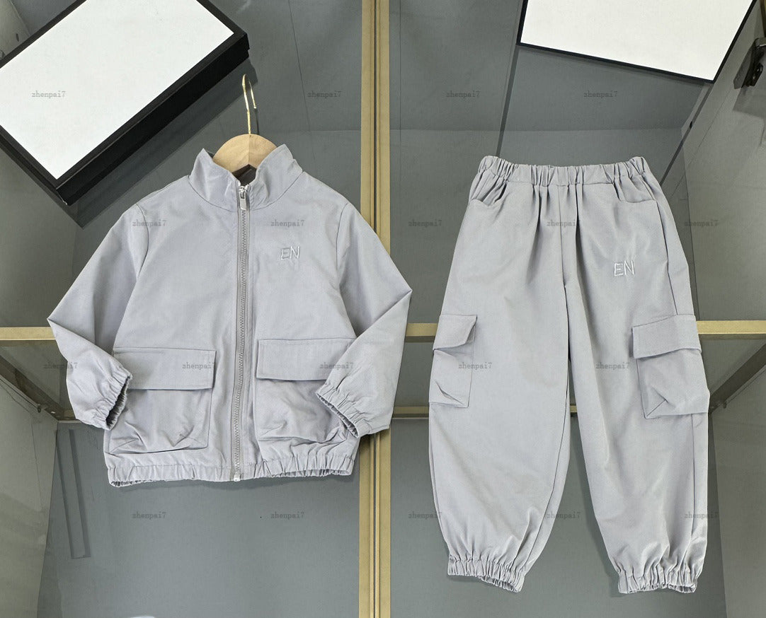 Top baby coat suits Solid-color windproof fabric tracksuits child sports suit kids designer clothes jacket and pants A949X26N209