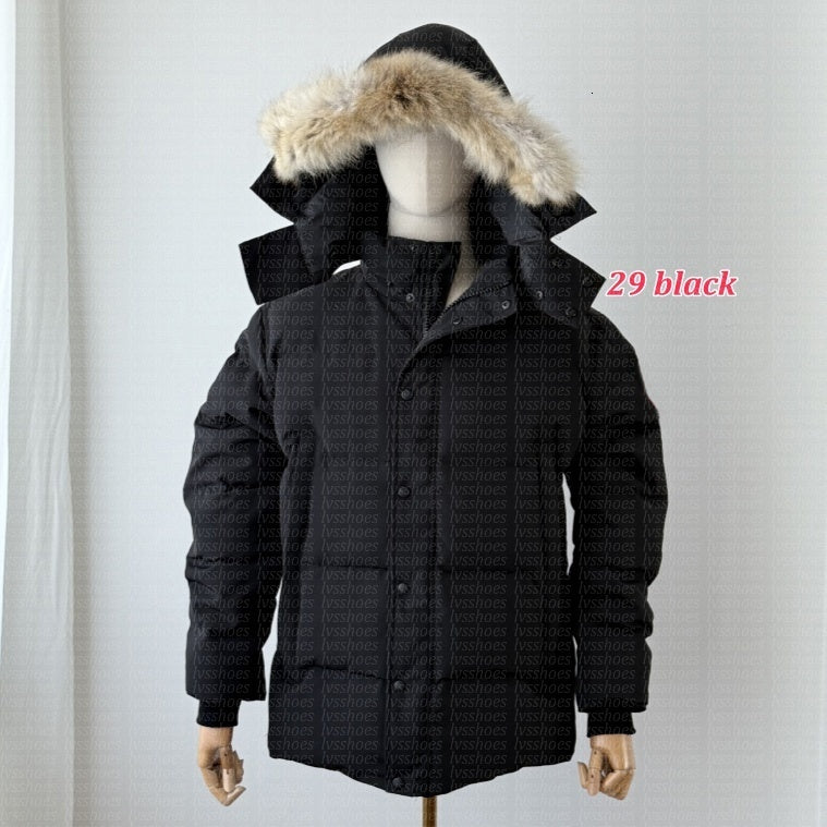 Men Puffer Jackets Winter Fourrure Down Parka Homme Warm Outerwear Wolf Fur Hooded Fourrure Manteau Jacket Coat Hiver Doudoune Mens womens Jackets b