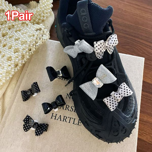 1Pair Cute Bow Shoes Buckle Shoe Flower Bowknot Shoes Charm Shoelaces Clips For Shoe Decoration Accessories DIY Shoe Ornament