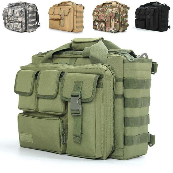 Backpacking Packs Military Tactical Laptop Handbag MOLLE 14 Inch NoteBook Computer Messenger Bag Hunting Cs Hiking Camping Outdoor Travel Ba
