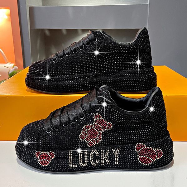 Luxury Women&#039;s Sneakers with Sparkles Shoes Woman Shoe Luxury Platform Woman-shoes Trainers Rhinestone Fashion Heels Casual Shoe Design
