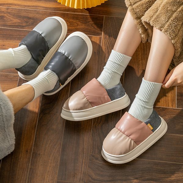 Ddmyshoes Bread Cotton Slippers Women Bags Warm Winter Thick Soles And A Feeg Of Stepping On Feces Men S Household Indoor Home Couples Plush