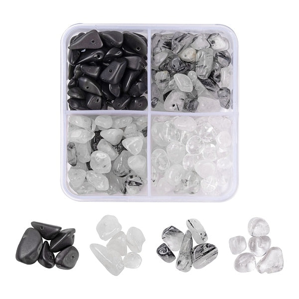 60G 4 Style Natural Mixed Gemstone Chip Beads