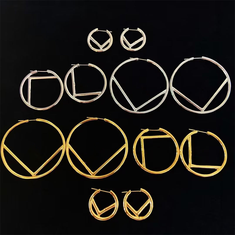 Women Hoops Earrings Designer Fashion Big Letters Hoop Earrings Brands Jewelry Earring With Box
