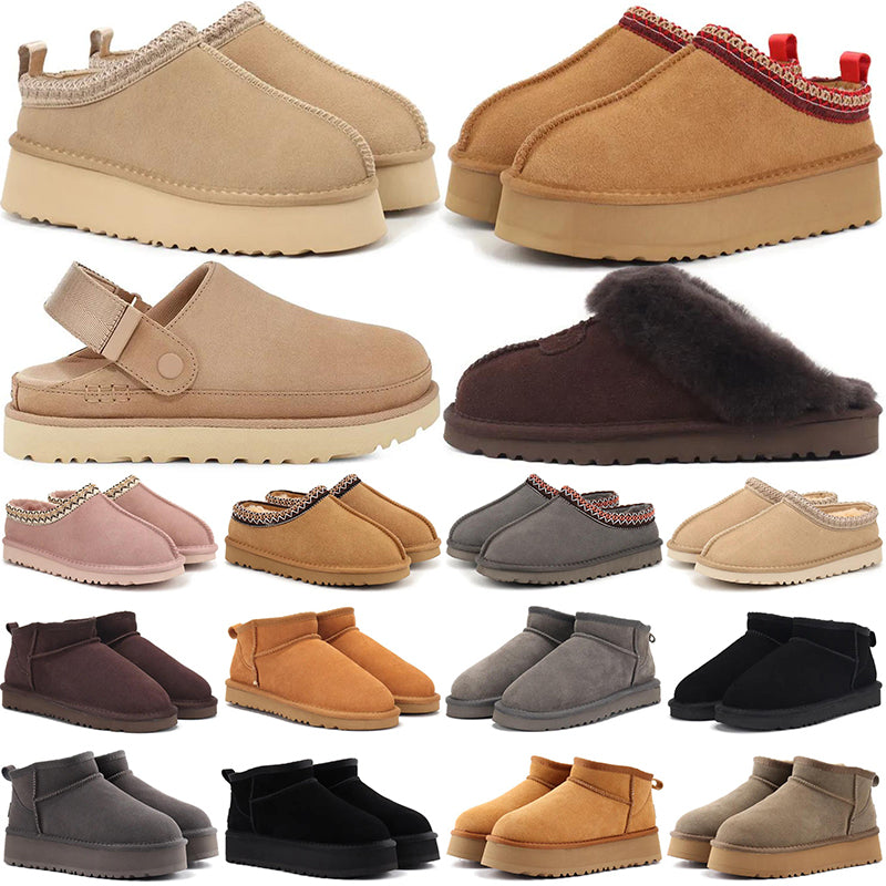 free shipping designer boots tasman womens slippers tazz sandals winter warm boot ankle short bow khaki black ultra mini boots fur women booties doc