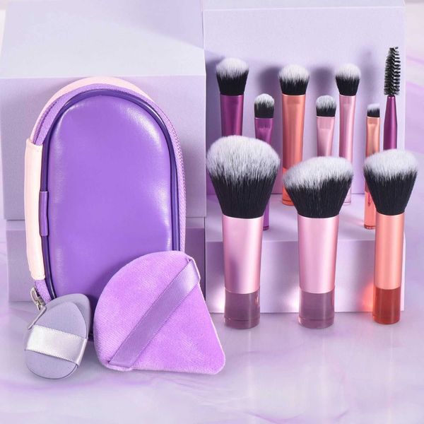 10 color Mini makeup brush Travel portable Makeup Tool Makeup Puff - Palm Brush Professional Makeup tool set Christmas giftXJ241113