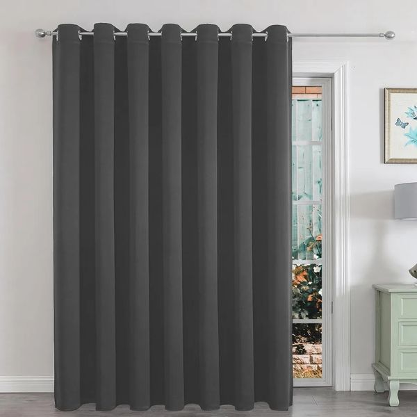 Joydeco Curtains for Sliding Glass Doors Blackout 100 X 108 Inches Wide Patio Door Living Curtain 241015