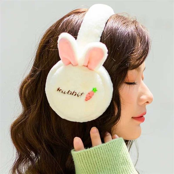 Ear Muffs Winter Warm Ear Muffs Cartoon Rabbit Shape Lovely Plush Earmuff Women Girls Children Headphone Earmuffs Solid Cute Warmer Earlap z