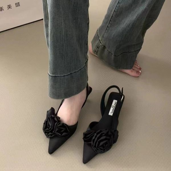 Brand New Women Sandal Fashion wer Ladies Elegant Sgback Shoes Thin Low Heel Dress Mules Pumps d52a