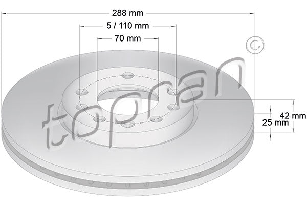 Brake Disc TOPRAN 205 521