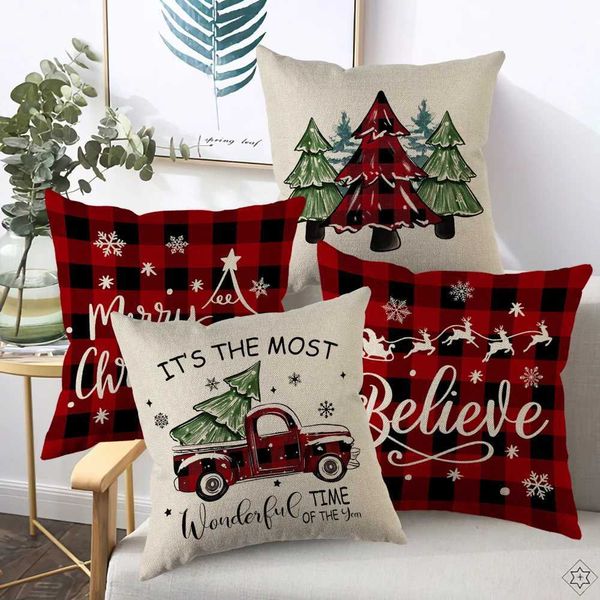 Pillow Case Merry Christmas Cushion Cover Xmas Tree Cartoon Throw case Home Decor Ornament Xmas New Year Christmas AccessoriesC241109C241111