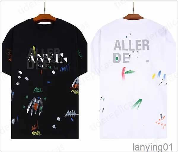 Mens t Shirt Designer Shirts Women Tshirt Graphic Tee Clothing Clothes Hipster Vintage Washed Fabric Street Graffiti Lettering Foil Print Lo