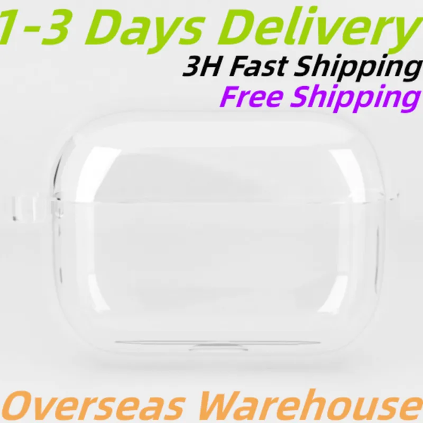 USA Stock For Airpods Pro 2 3 4 AirPods 4 Earphones Airpod Bluetooth Headphone Accessories Solid Silicone Cute Protective PC Case Apple Wire