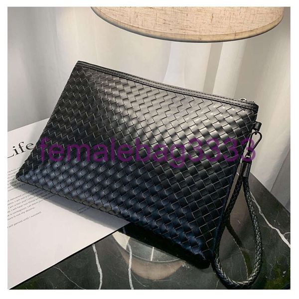 man purse Designer Handbag waist bags Clutch weave Casual Mens Fashion envelope bag large multiple pockets inside hidden zipper pocket