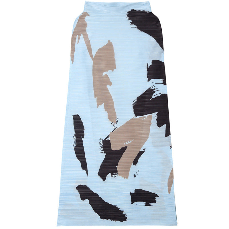 (114) Dress Summer Women&#039;s Stand Collar Printed Folding Loose Holiday Style Dress