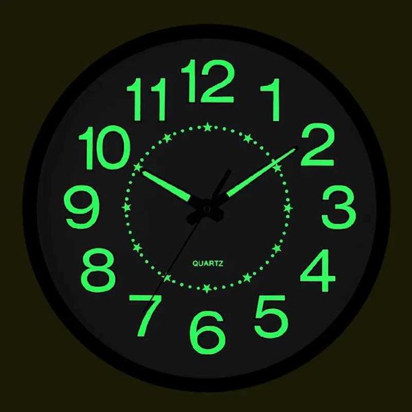 12 inch luminous wall clock non ticking silent quartz clock and energy absorbing luminous clock for bedroom and office use W250107