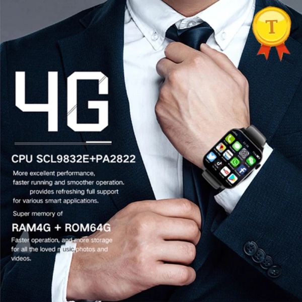2023 New Upgrade 4G LTE Android 9.0 Smart Watch Men 1.99 400*454 Screen 1000 mAh SIM GPS WiFi Smartwatch Camera 2MP+5MP