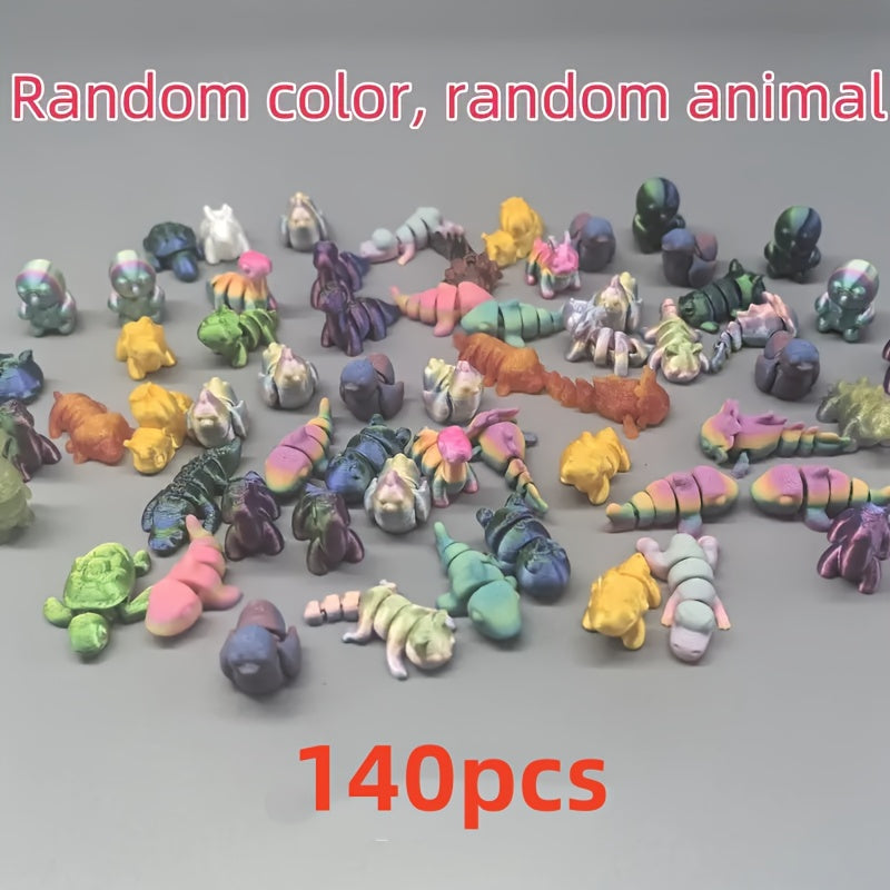 TEMU 140-250pcs 3d Printed Mini Holiday Decorations With Animals, Unique And Diverse Models, Suitable For Room, Garden, And Aquarium Decor, For