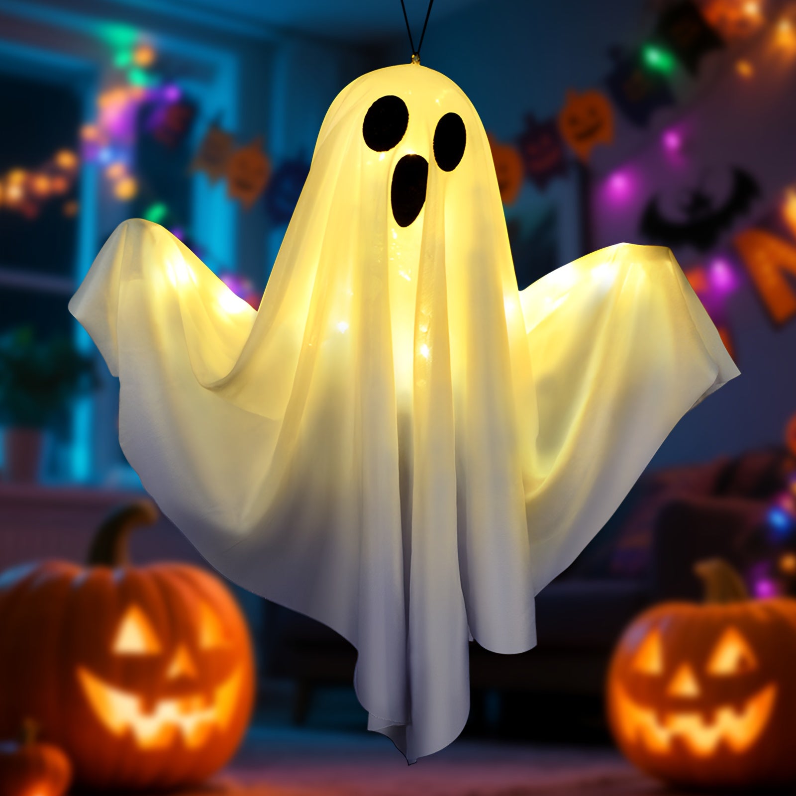 TEMU Pendants, Drops Finials，horrible Hanging Lights Halloween Decorations 15*8 *9cm Lighting Kit With Led Indoor Wall Bedroom Outdoor Party Front